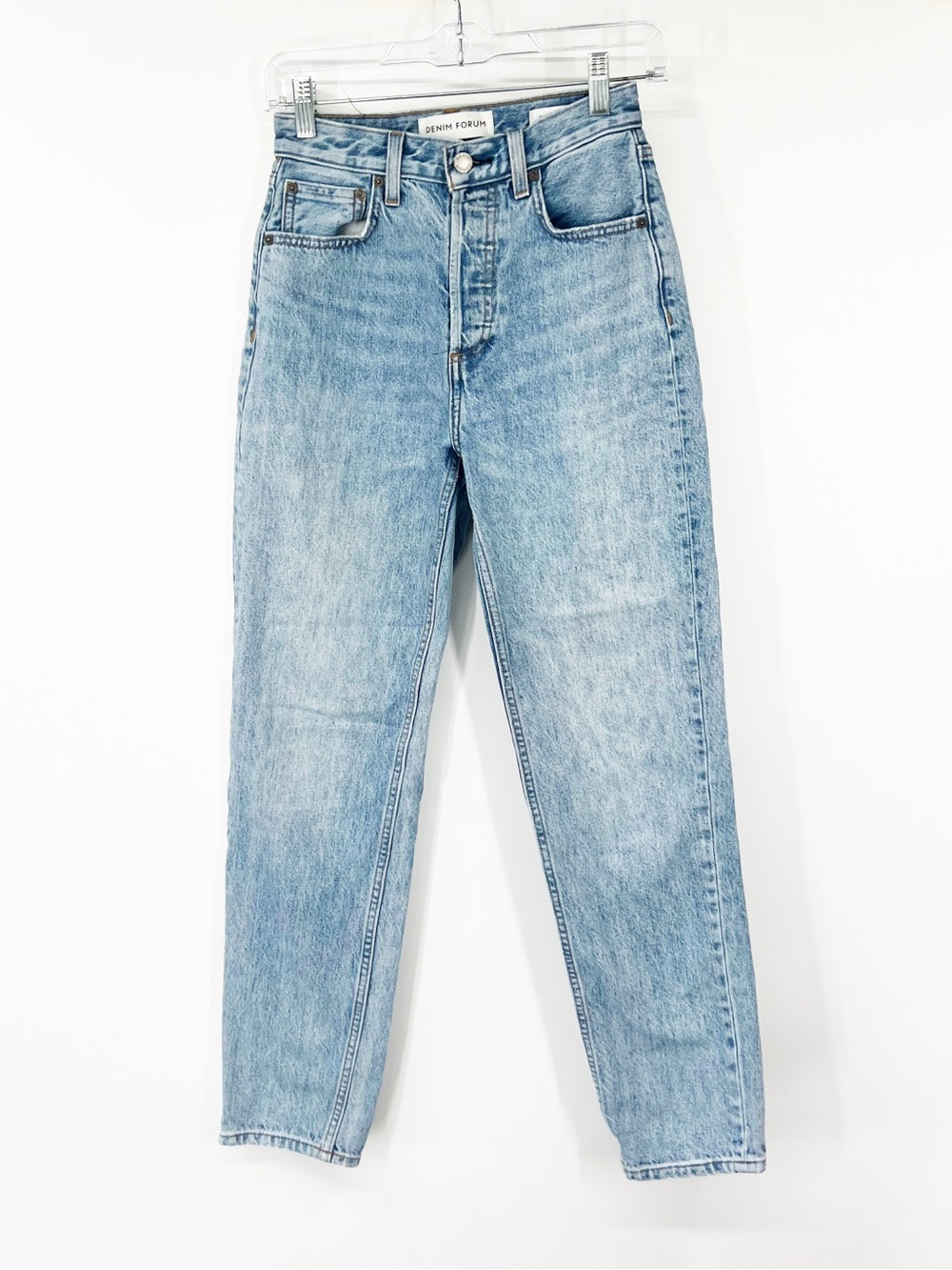 Denim Forum Aritzia The Button Fly High Rise Loose Jeans Light Wash